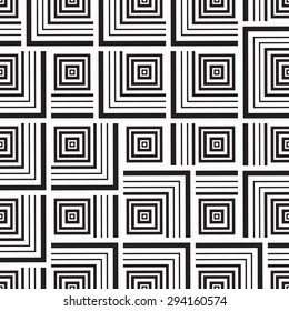  monochrome pattern, squares of black-and-white-vector illustration