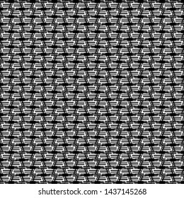 Monochrome pattern with striations and zigzag stripes. Decoration. Carpet texture. Drawing. Vector illustration.