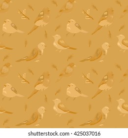 Monochrome pattern with wildlife bird pattern. Vector. Stylish and simple for your textile and web blog backgrounds