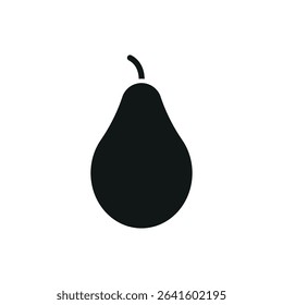 Monochrome pear symbol for clean food icons, recipes, or wellness UI.