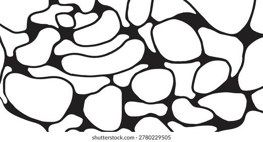 Monochrome pebble pattern showcasing irregular rounded shapes