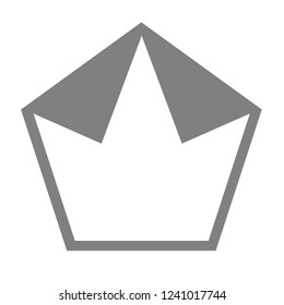 Monochrome pentagram symbol vector illustration with negative space look like crown shape