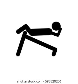 monochrome pictogram with abdominal training on inclined bar vector illustration