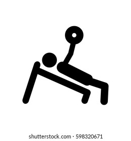 monochrome pictogram of man with training weightlifting vector illustration