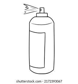 Monochrome picture, Metal canister with paint, spray paint, vector illustration in cartoon style on a white background