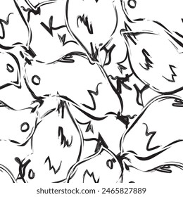 Monochrome Pigeon nahtloses Muster Design für Modetextilien, Grafiken, Hintergründe und Handwerk