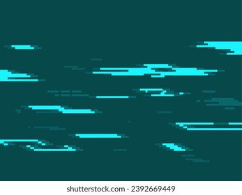 Monochrome Pixel Ar Retro Glitch Effect Texture, Cyan