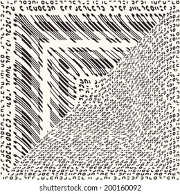Monochrome Pixel Glitch Effect Textured Pattern