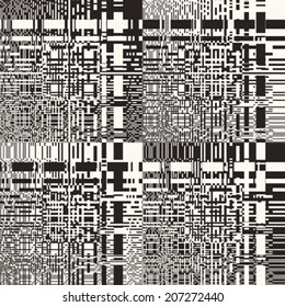 Monochrome Pixel Glitch Effect Textured Pattern