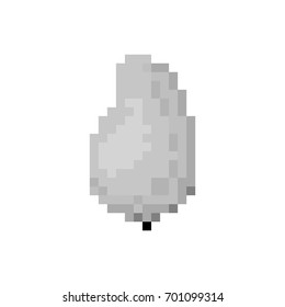 monochrome pixelated fire flame element vector illustration