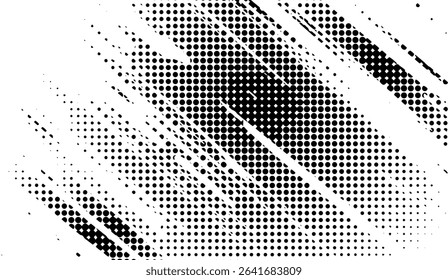 Monochrome Pixelated Streaks: Abstract Dotted Pattern with Diagonal Lines for Modern Backgrounds and Graphic Designs, ideal for Contemporary Art Projects and Creative Designs