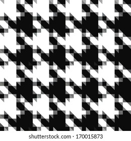 Monochrome Pixelated Textured Houndstooth Pattern