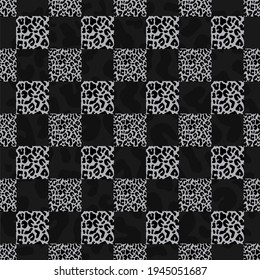 Patrón de leopardo sin fisuras monocromo, impresión de tendencia para diseño, ilustración vectorial

