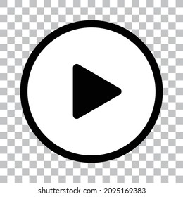 Monochrome playback button. Vector with transparent background.