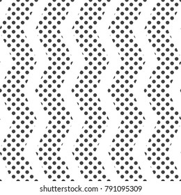 Monochrome polka dot with wave , cute pattern , seamless background can use for design , vector.
