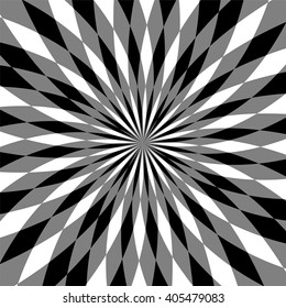 Monochrome  Polygonal  Pattern. Rainbow and Black Stripes Rounded  Geometric Abstract Background. Suitable for textile, fabric, packaging and web design. Vector Illustration.
