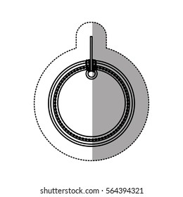 monochrome price tag sticker with middle shadow with shape round