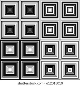 Monochrome print abstractionism style. Seamless pattern for design. Black and white background. Minimalistic art tiles.