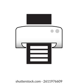 Monochrome Printer Icon Illustration on white background. EPS10