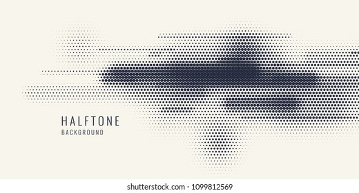 Monochrome printing raster. Abstract vector halftone background. Black and white texture of dots.