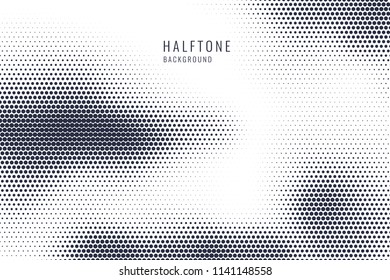 Monochrome printing raster. Abstract vector halftone background. Black and white texture of dots.