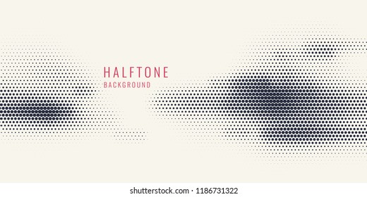 Monochrome printing raster. Abstract vector halftone background. Black and white texture of dots.