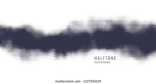 Monochrome printing raster. Abstract vector halftone background. Black and white texture of dots.