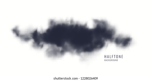 Monochrome printing raster. Abstract vector halftone background. Black and white texture of dots.