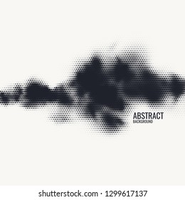 Monochrome printing raster. Abstract vector halftone background. Black and white texture of dots.