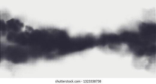 Monochrome printing raster. Abstract vector halftone background. Black and white texture of dots.