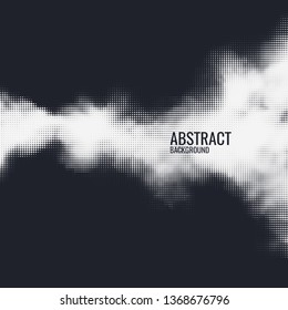 Monochrome printing raster. Abstract vector halftone background. Black and white texture of dots.