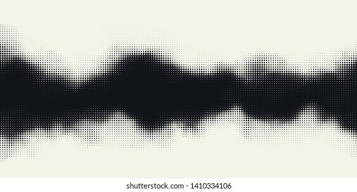 Monochrome printing raster. Abstract vector halftone background. Black and white texture of dots.