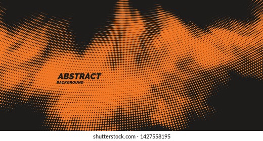 Monochrome printing raster. Abstract vector halftone background.