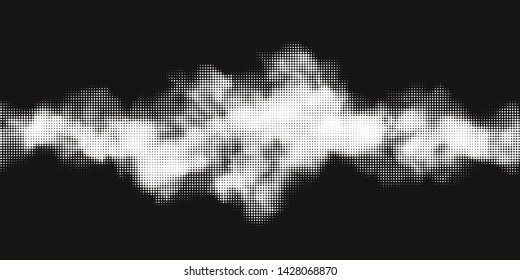 Monochrome printing raster. Abstract vector halftone background. Black and white texture of dots.