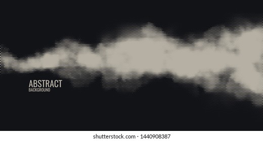 Monochrome printing raster. Abstract vector halftone background.