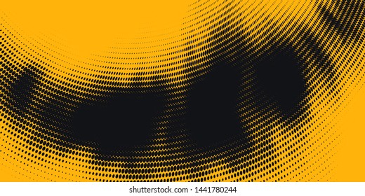 Monochrome printing raster. Abstract vector halftone background.