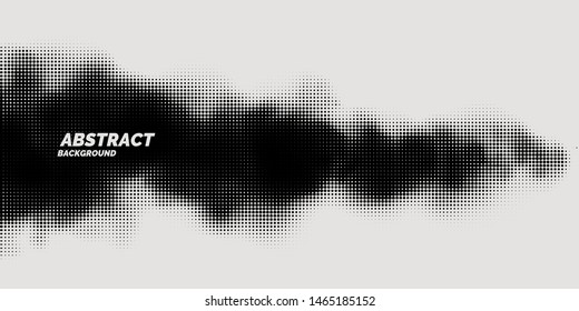 Monochrome printing raster. Abstract vector halftone background. 