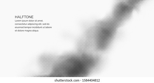 Monochrome printing raster. Abstract vector halftone background. Black and white texture of dots.