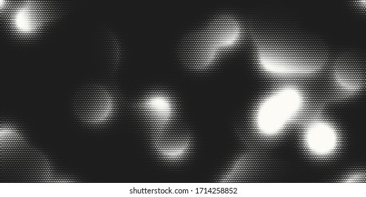 Monochrome printing raster, abstract vector halftone background. Black and white texture of dots.