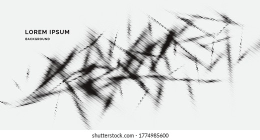 Monochrome printing raster. Abstract vector halftone background.