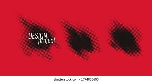 Monochrome printing raster. Abstract vector halftone background.
