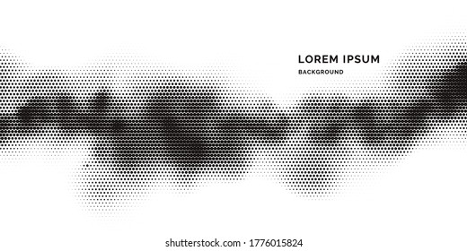 Monochrome printing raster. Abstract vector halftone background. Black and white texture of dots.