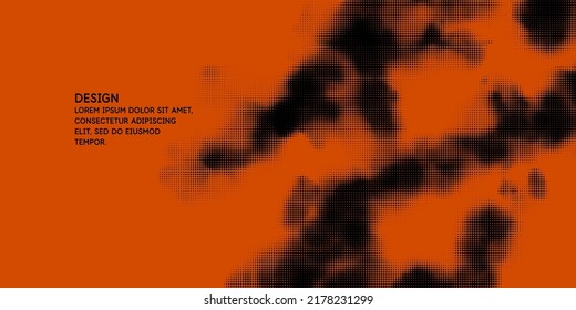 Monochrome printing raster, abstract vector halftone background.