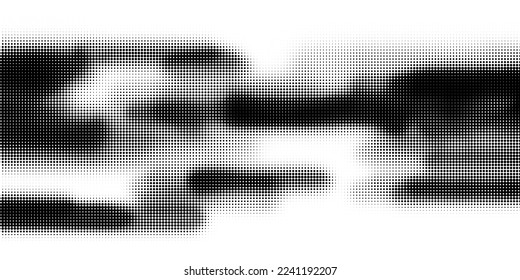 Monochrome printing raster, abstract vector halftone background.