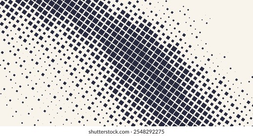 Monochrome printing raster, abstract vector halftone background. Black and white texture of dots.