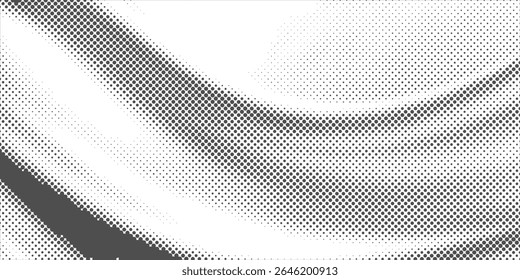 Monochrome printing raster, abstract vector halftone background.