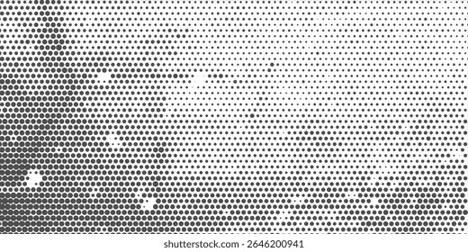 Monochrome printing raster, abstract vector halftone background.