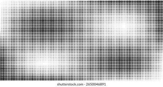 Varredura de impressão monocromática, plano de fundo de meio-tom vetorial abstrato.
