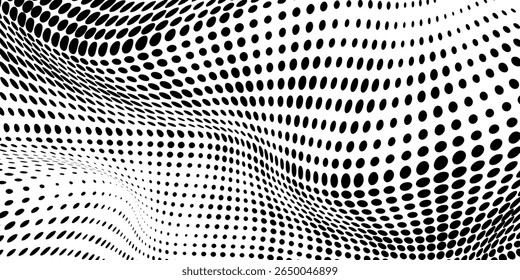 Monochromes Druckraster, abstrakter Vektor-Halbtonhintergrund, modern, eps, 10.