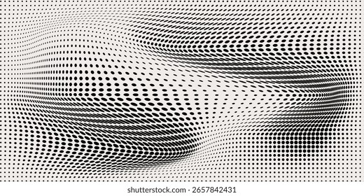 Varredura de impressão monocromática, plano de fundo de meio-tom vetorial abstrato. Design moderno na moda em Vetor Illustration